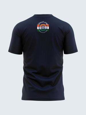Bharat Army Casual T Shirt (Navy Blue) - Back