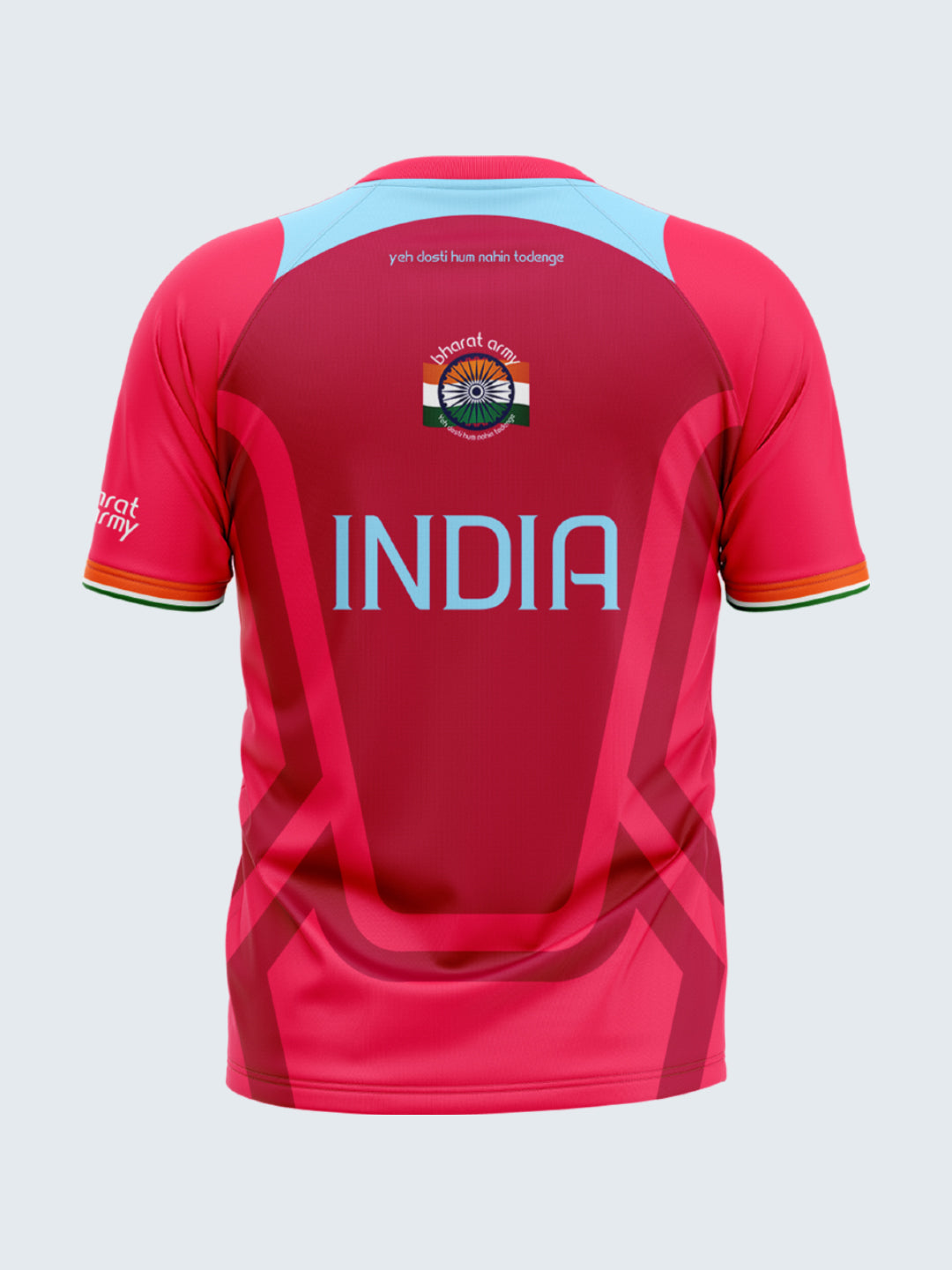 Bharat Army Match Day Round Neck Jersey 2023 (Pink) - Front