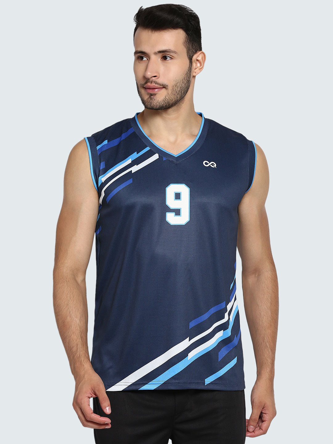 Men's Abstract Basketball Vest: Navy Blue
