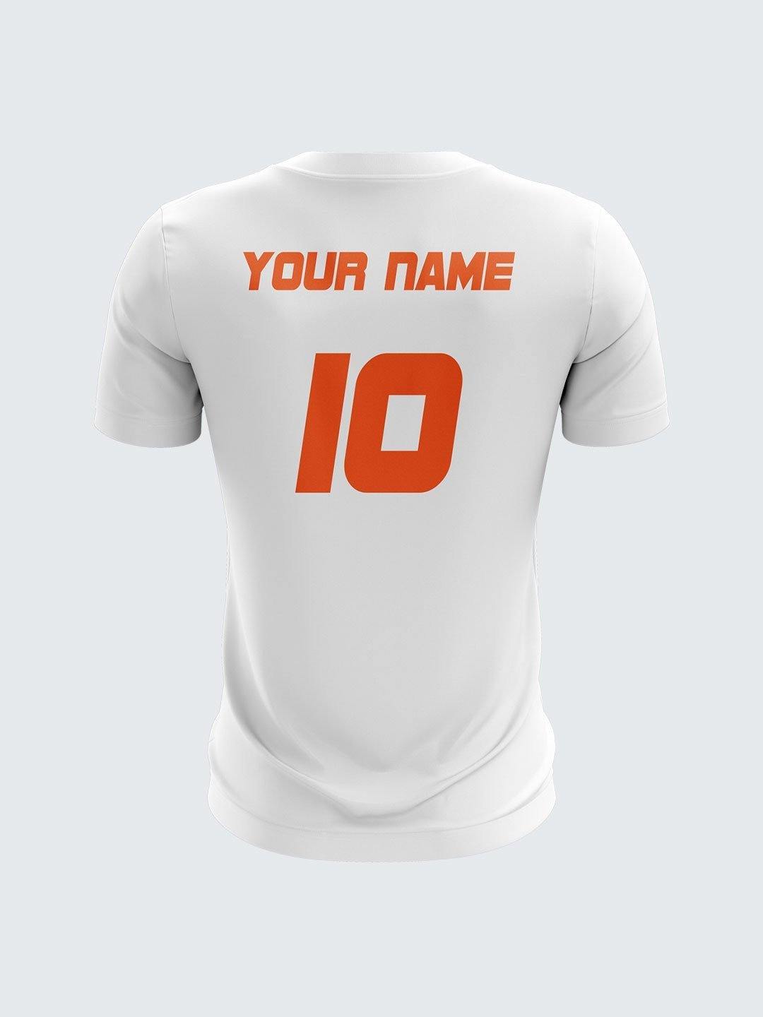 Men Orange Printed Cricket Jersey Sportsqvest