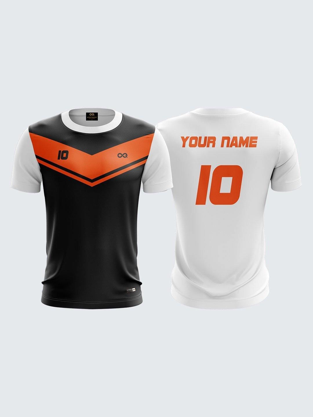 Men Orange Printed Cricket Jersey Sportsqvest