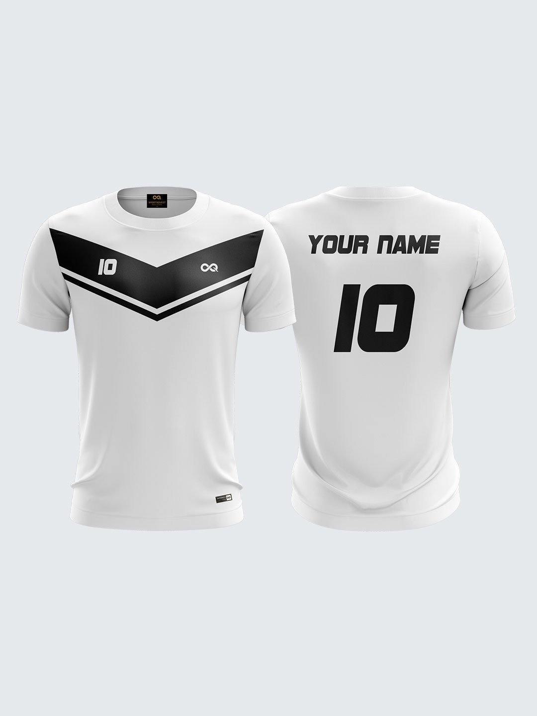 Men White Printed Cricket Jersey Sportsqvest