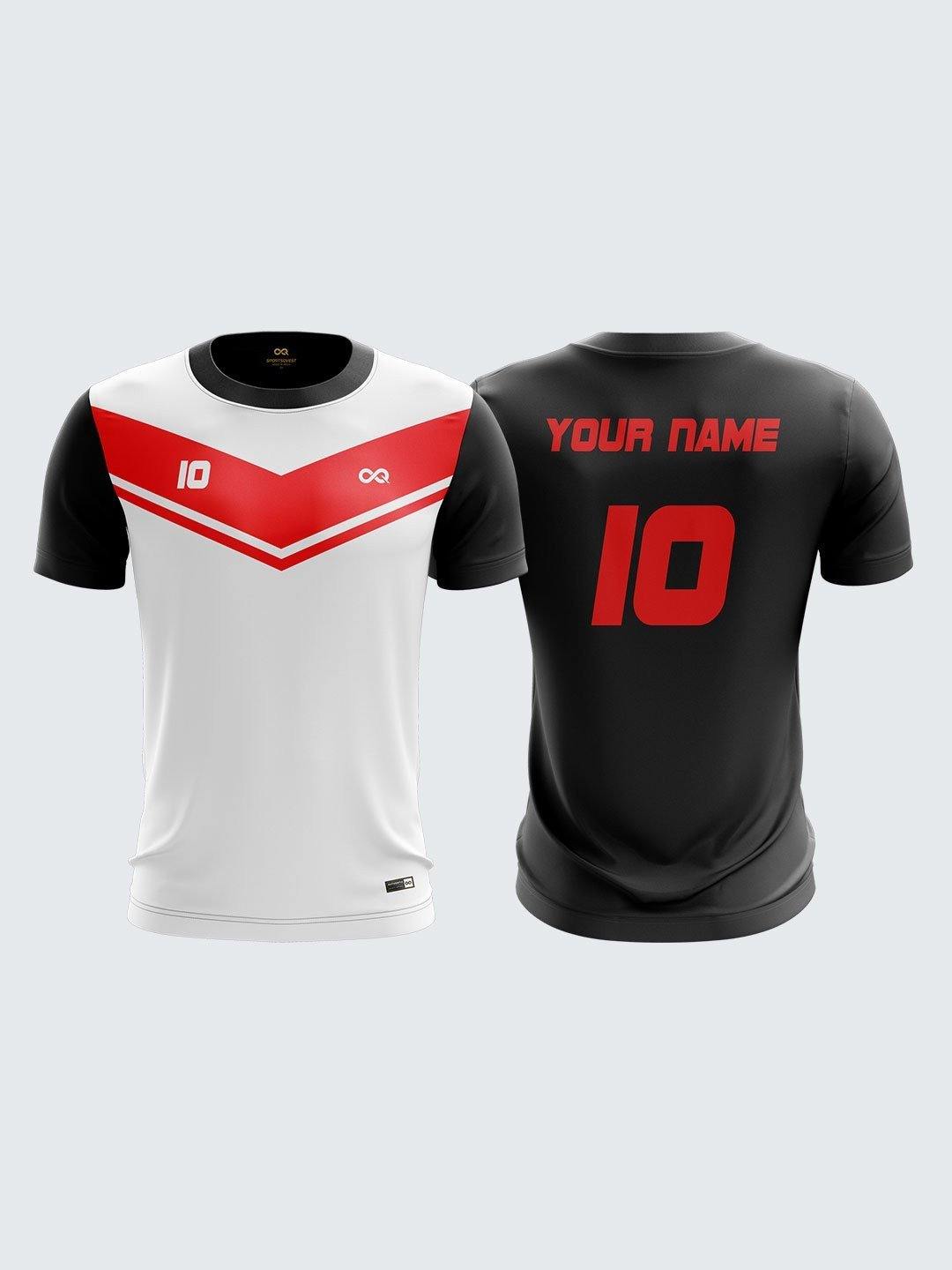 Men Red Printed Cricket Jersey Sportsqvest