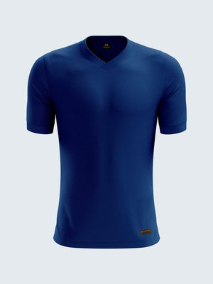 Men's V Neck Cobalt Lycra Stretch Soft Cotton T-Shirt - CS9002 - Sportsqvest