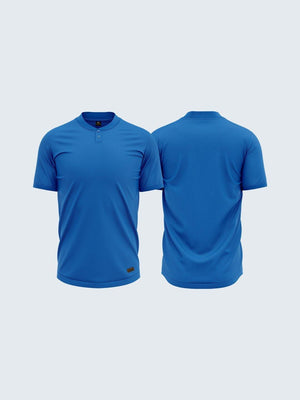 Men's Henley Royal Blue T-Shirt (Short Sleeve) - CS9007 - Sportsqvest