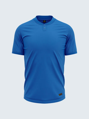 Men's Henley Royal Blue T-Shirt (Short Sleeve) - CS9007 - Sportsqvest