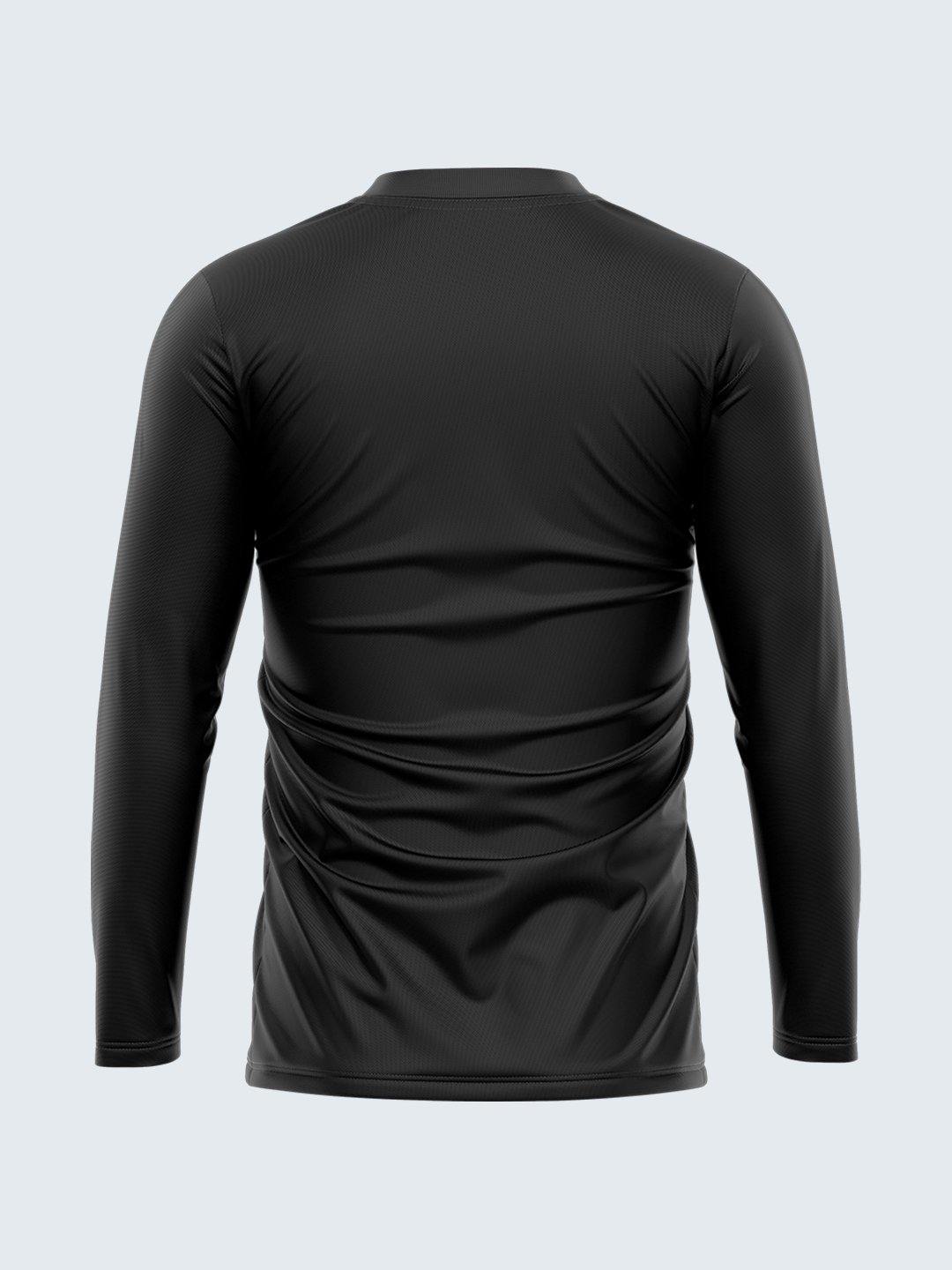 Men's Henley Black T-Shirt (Full Sleeve) - CS9009 - Sportsqvest