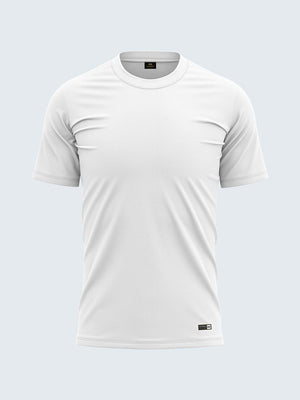 Mens Crew Neck White Soft Cotton T-Shirt - CS9016 - Sportsqvest