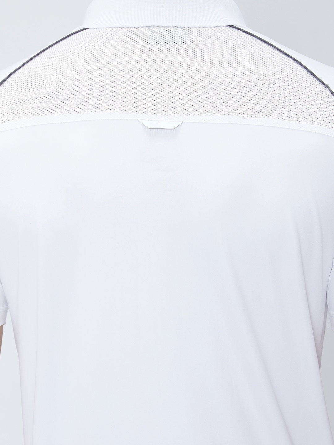 Men Cricket Whites 2-Way Stretch Black Piping Solid Polo Jersey-A1007WH