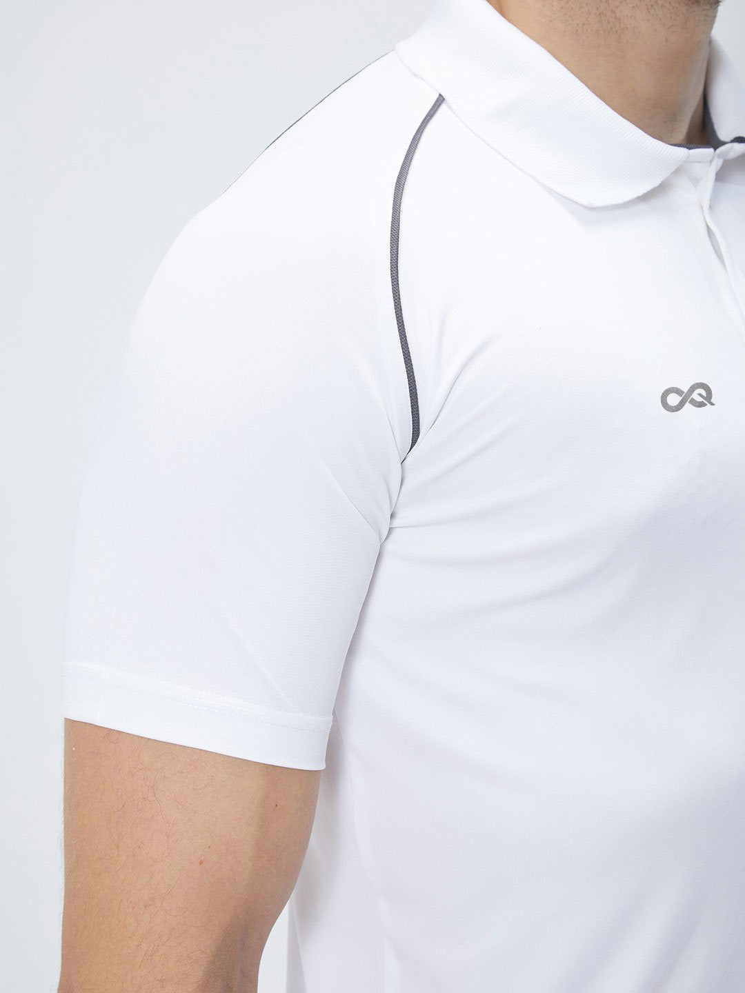 Men Cricket Whites 2-Way Stretch Black Piping Solid Polo Jersey-A1007WH