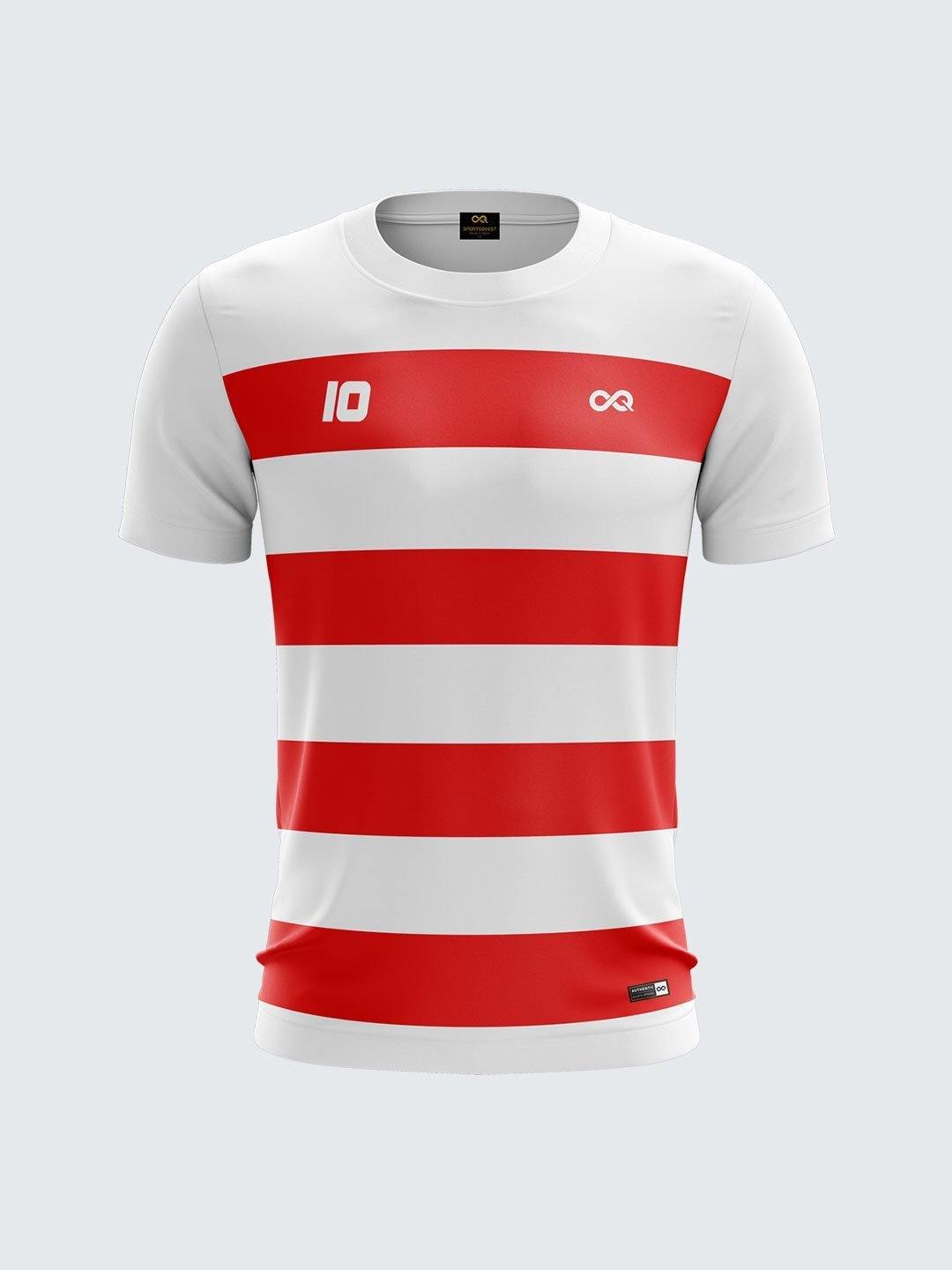 Men White Printed Cricket Jersey Sportsqvest