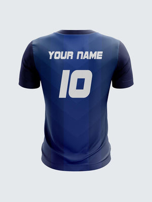 Men Navy Blue Printed Cricket Jersey Sportsqvest