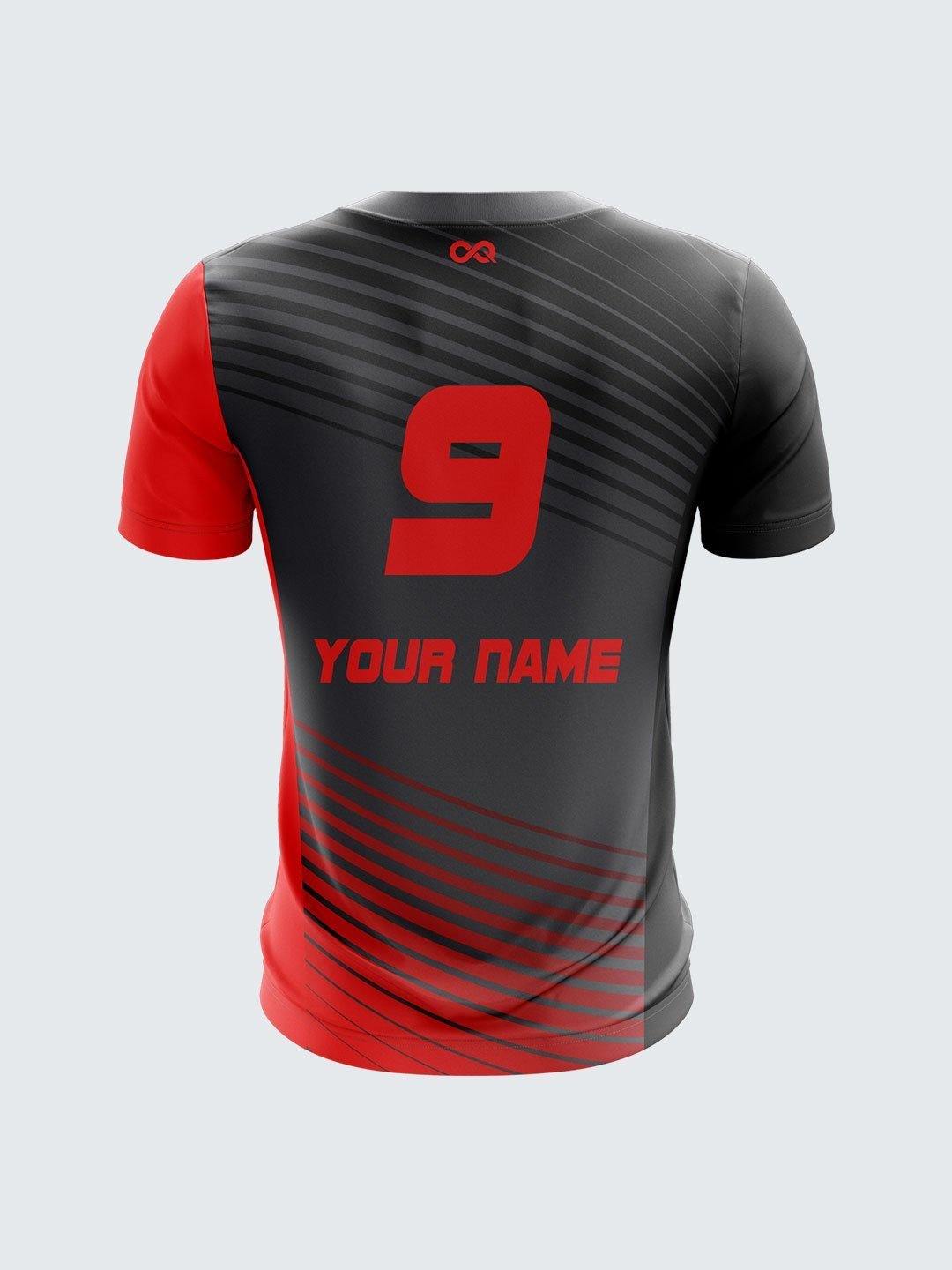 Men Black Printed Cricket Jersey Sportsqvest