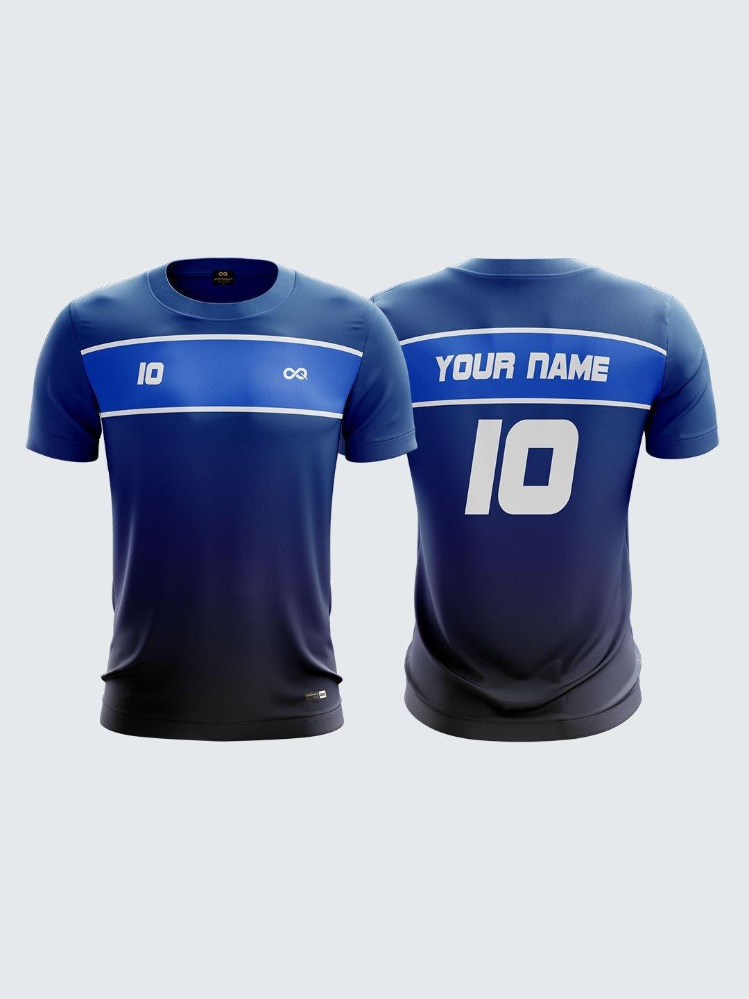 Men Dark Blue Printed Cricket Jersey Sportsqvest