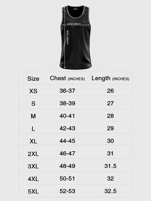 Men Singlet Black Printed Tank Top-1686BK - Sportsqvest