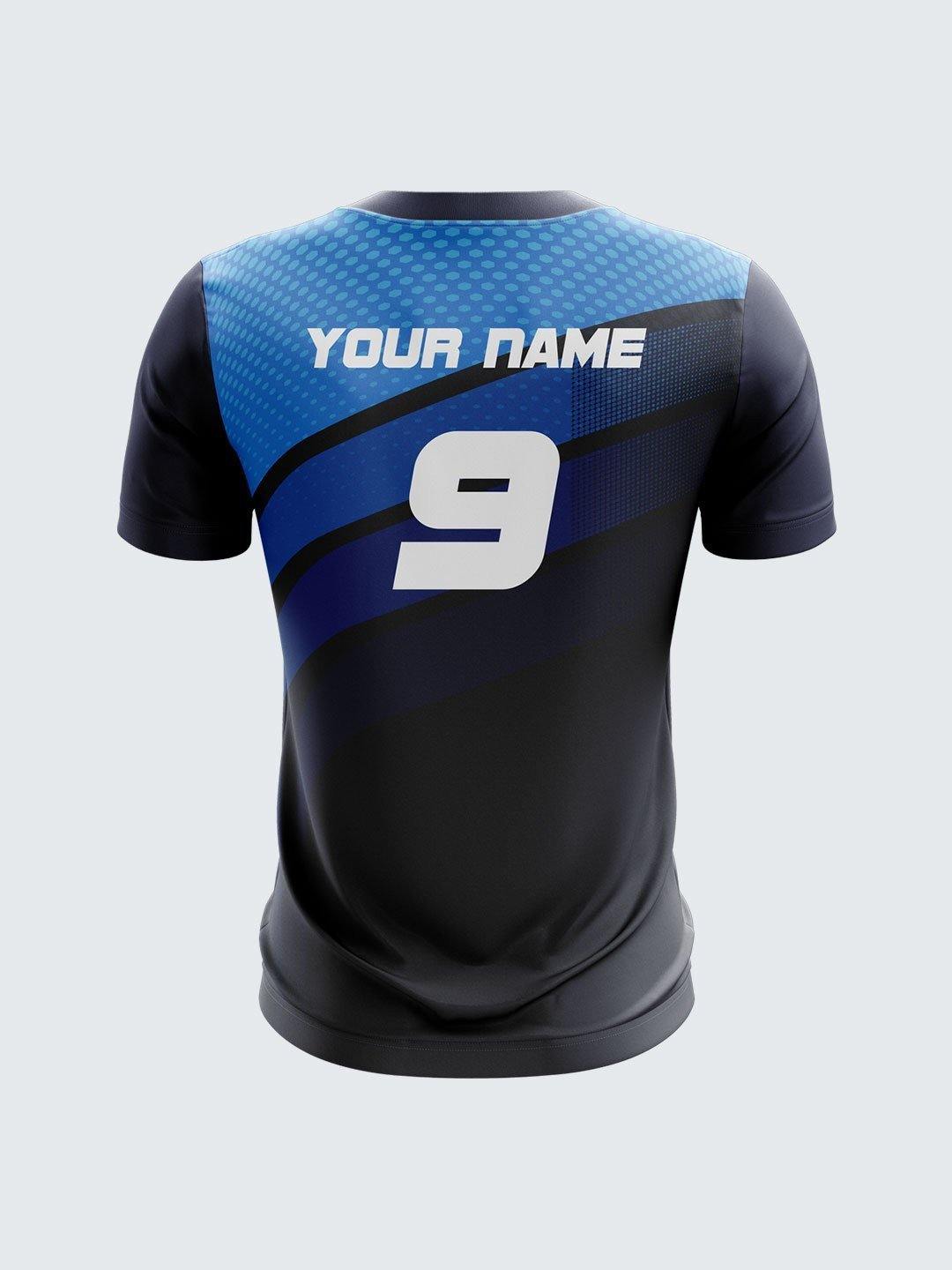 Men Navy Blue Printed Cricket Jersey Sportsqvest