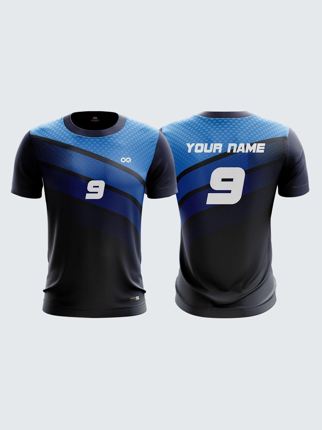 Men Navy Blue Printed Cricket Jersey Sportsqvest