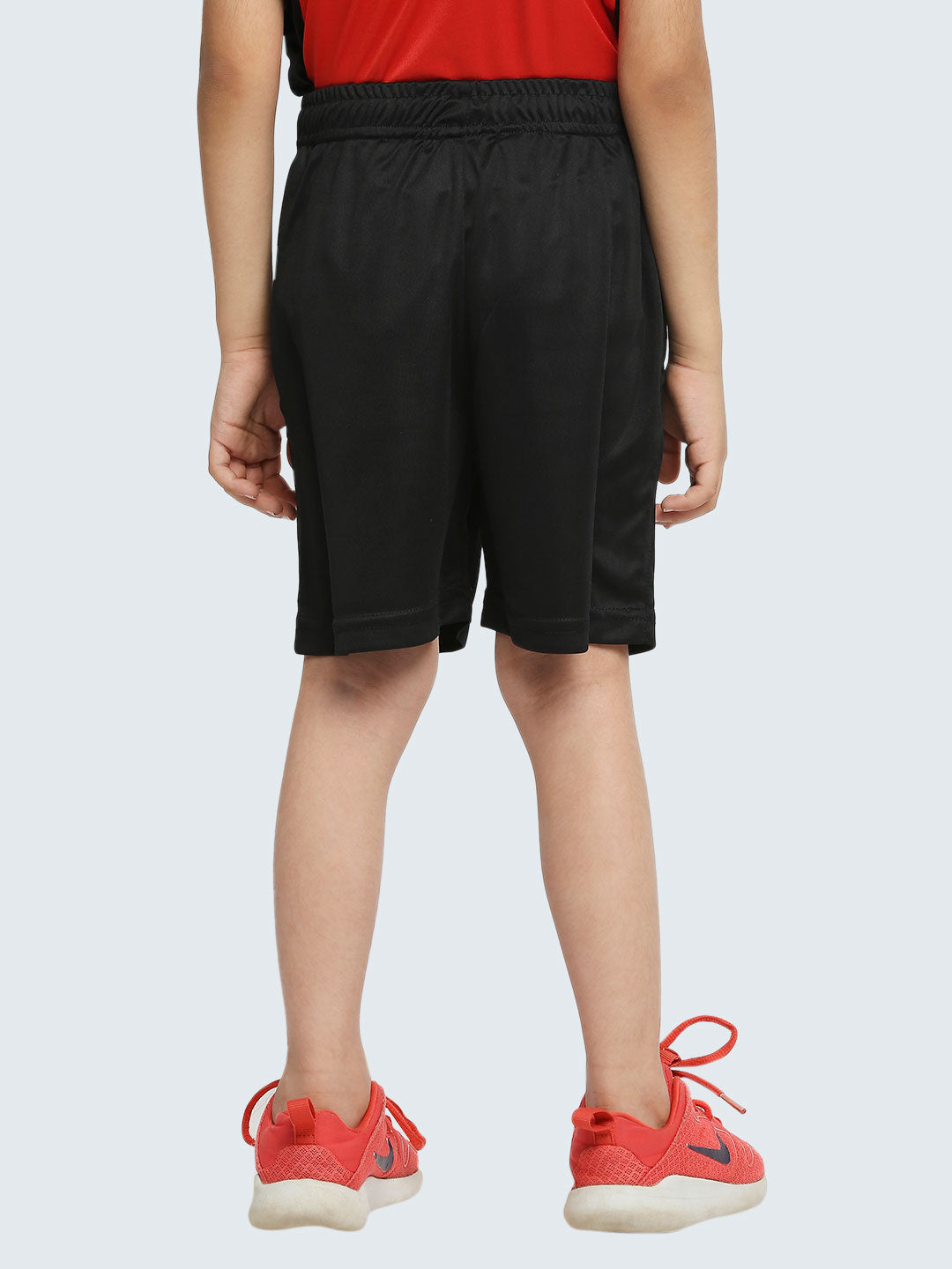 Kid's Solid Active Sports Shorts: Black - Front
