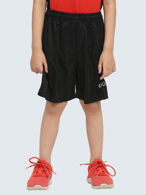 Kid's Solid Active Sports Shorts: Black - Front