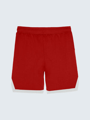 Kid's Active Striped Shorts - Red (Back)