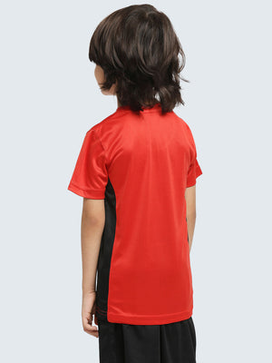 Kid's Two-Tone Active Sports T-Shirt: Red - Back