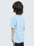 Kid's Striped Active Sports T-Shirt: Light Blue - Front