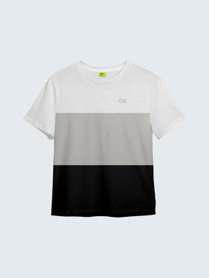 Kid's Striped Active T-Shirt - White (Front)