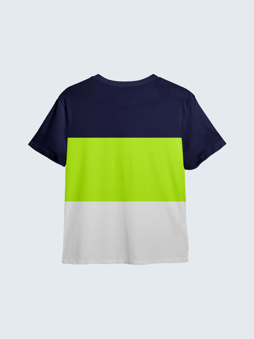 Kid's Striped Active T-Shirt - Navy Blue (Front)