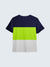 Kid's Striped Active T-Shirt - Navy Blue (Front)