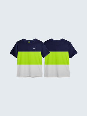 Kid's Striped Active T-Shirt - Navy Blue (Both)