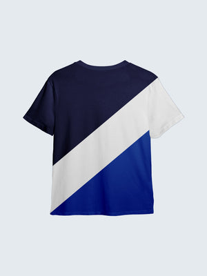 Kid's Striped Active T-Shirt - Royal Blue (Back)