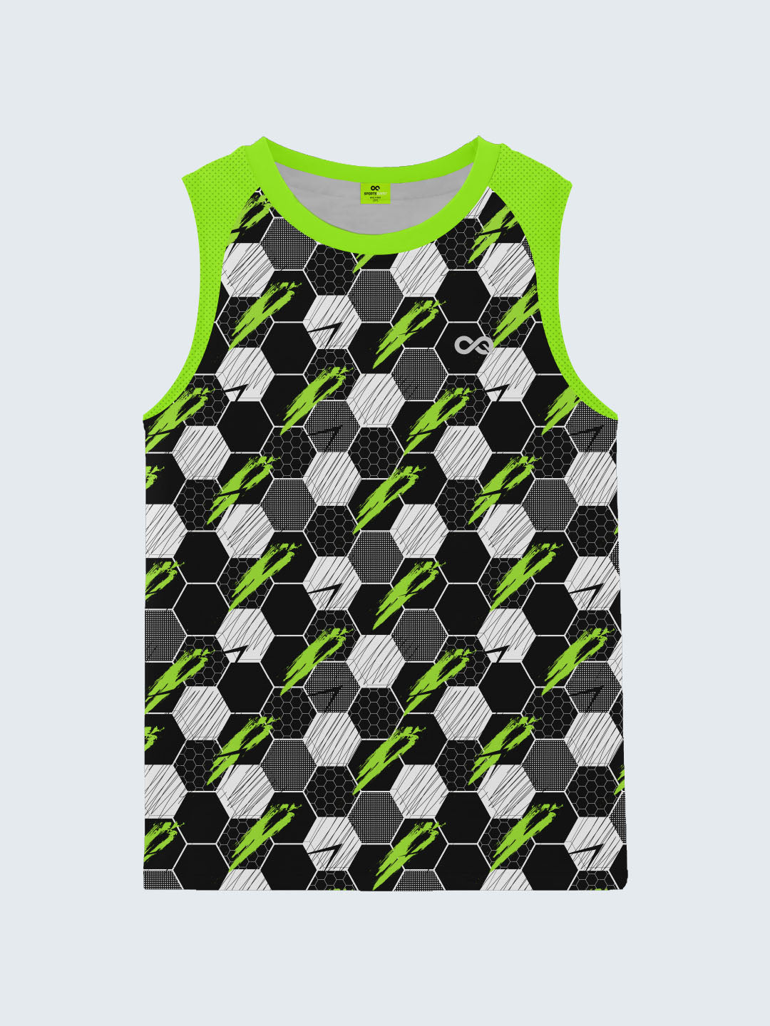 Kid&#39;s Active Printed Vest - Neon Green (Front)