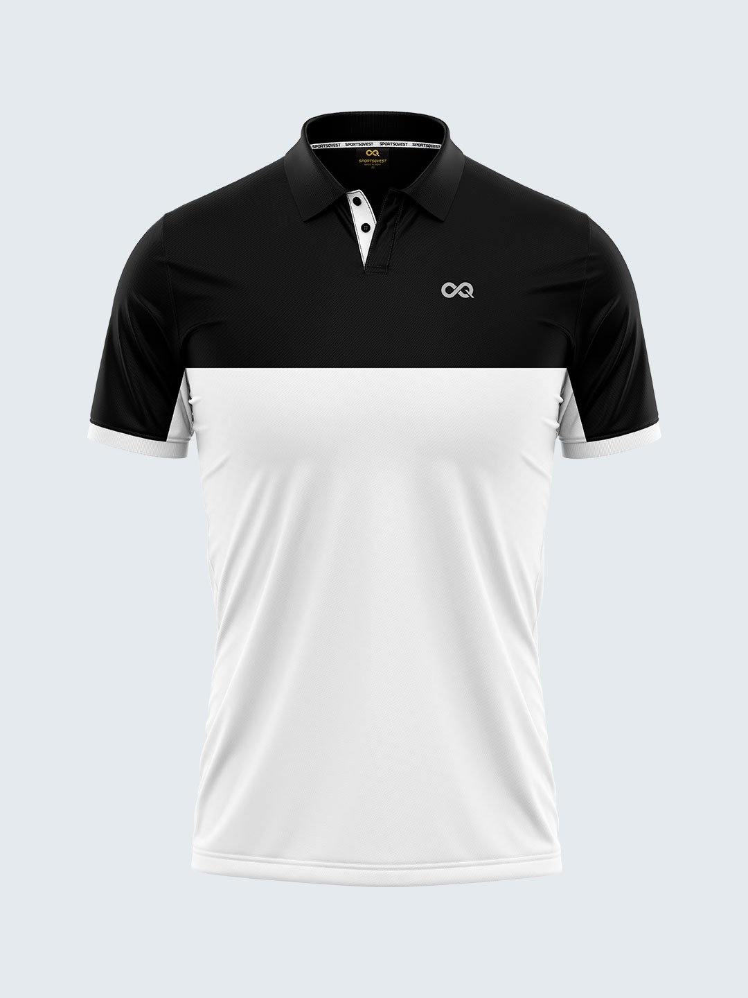 Black and white polo tee Clearance