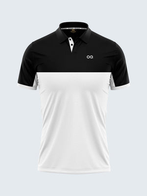 Mars Dry Fit Men's Polo T-Shirt Black & White - 1839BK - Sportsqvest