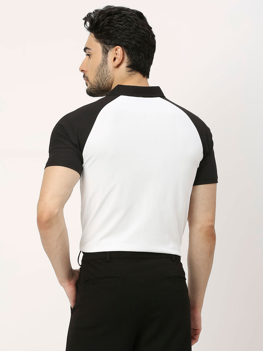 Men's Sports Polo - White and Black - 1