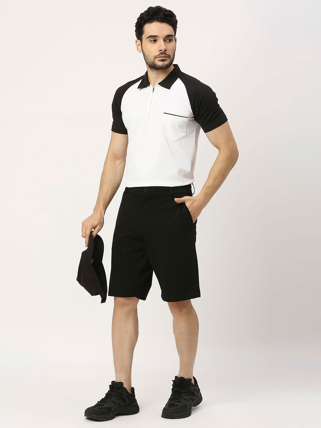 Men&#39;s Sports Polo - White and Black - 6