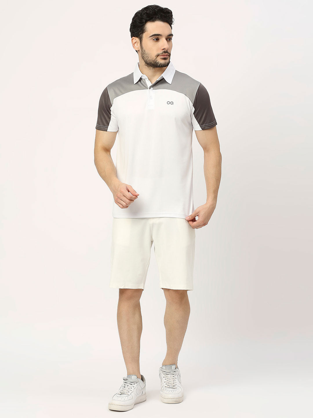 Men&#39;s Striped Sports Polo - White - 6