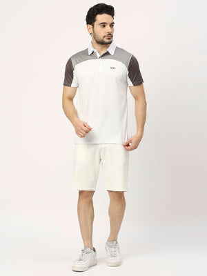 Men's Striped Sports Polo - White - 6
