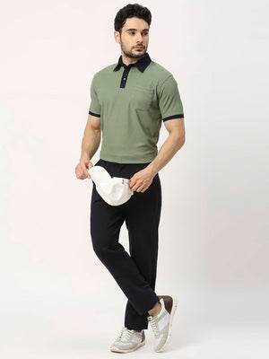 Men's Sports Polo - Olive and Navy - 6