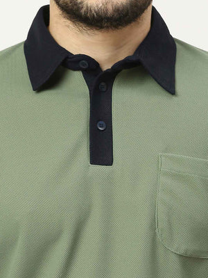 Men's Sports Polo - Olive and Navy - 5