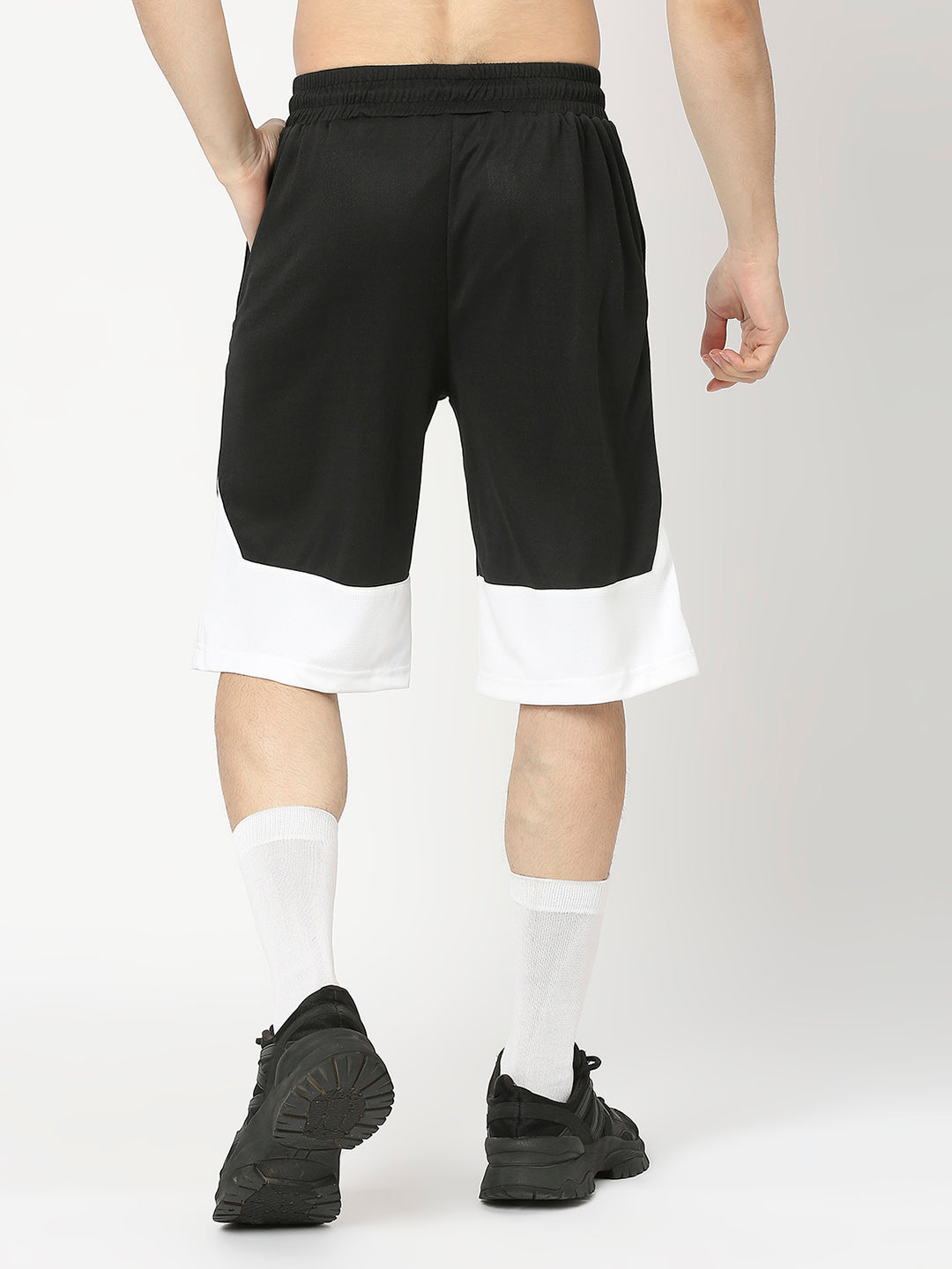 Men's Sports Shorts - Black and White - 1