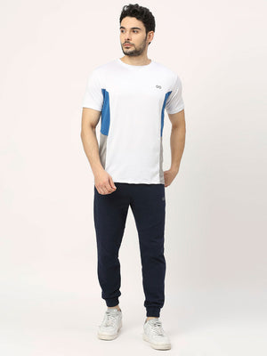 Men's Striped Sports T-Shirt - White - 6