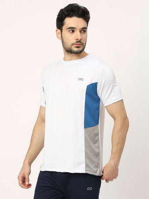 Men's Striped Sports T-Shirt - White - 3