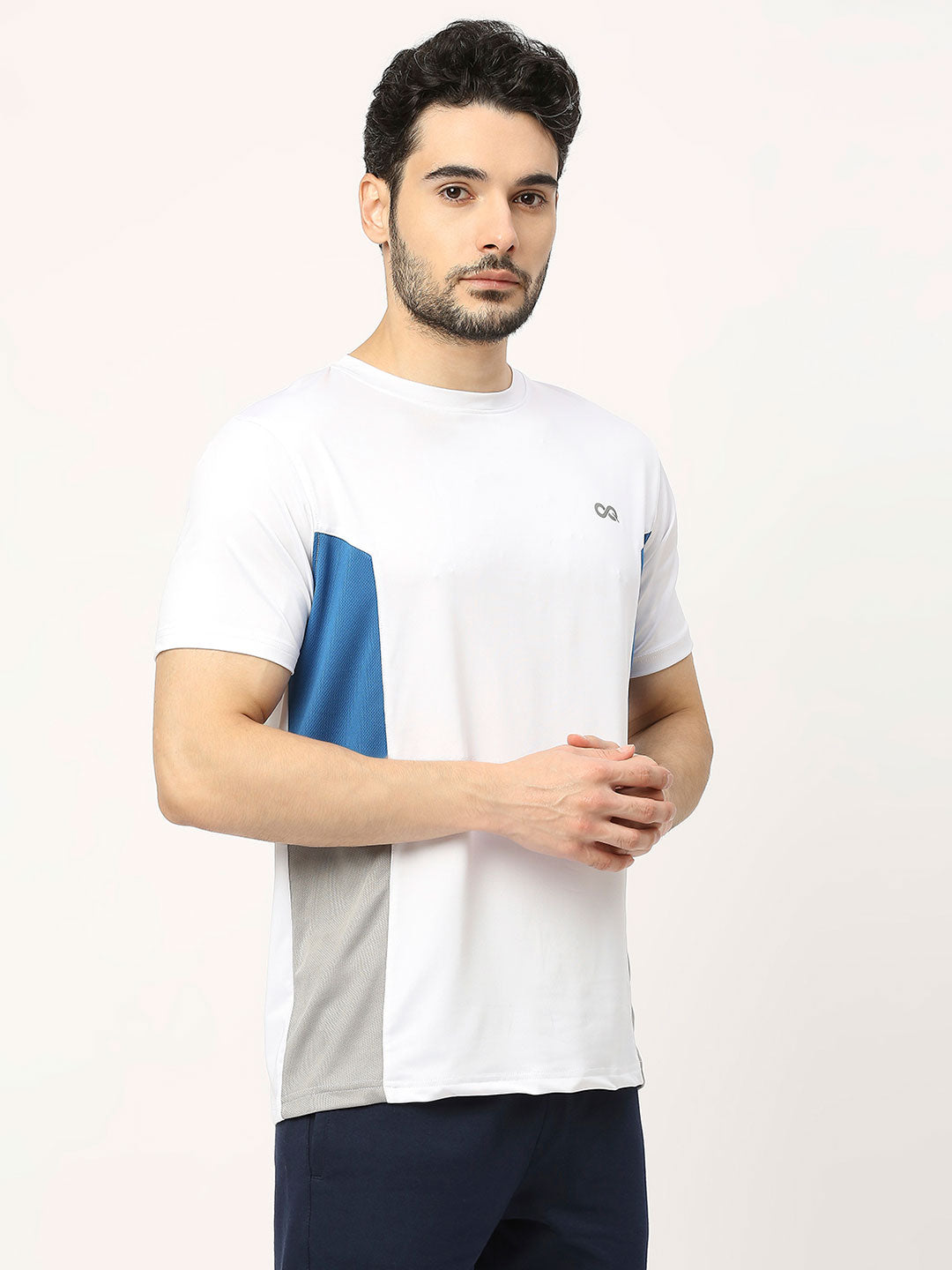 Men&#39;s Striped Sports T-Shirt - White - 4