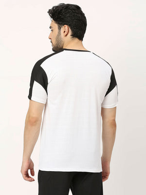 Men's Striped Sports T-Shirt - White and Black - 2