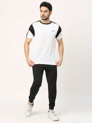 Men's Striped Sports T-Shirt - White and Black - 6
