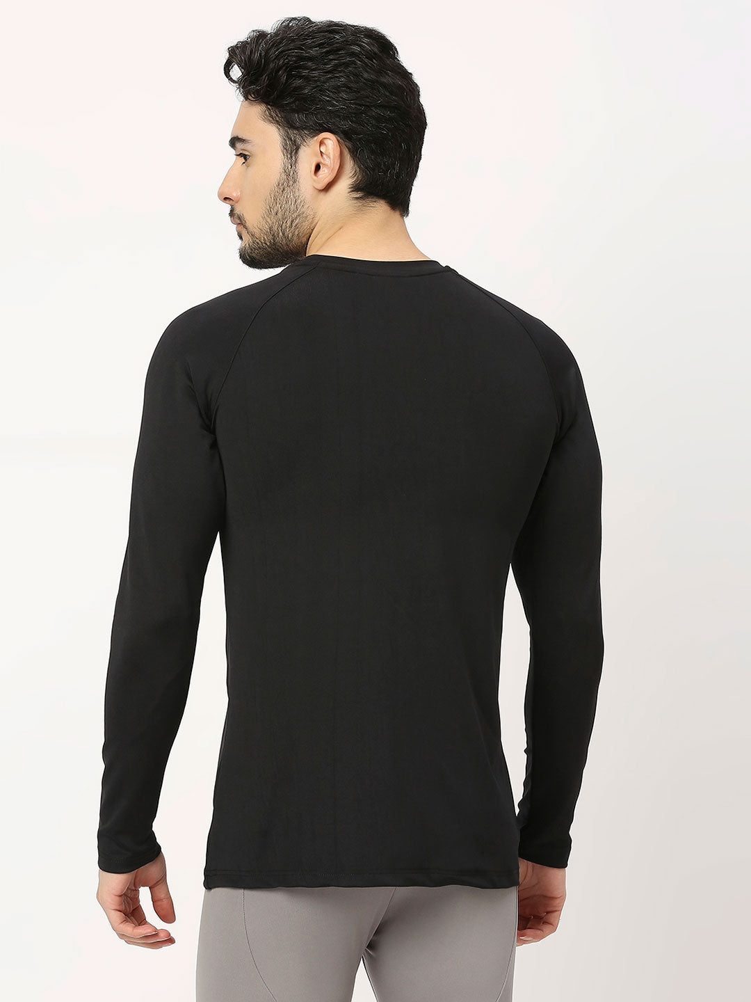 Men's Long Sleeve Sports T-Shirt - Black - 1