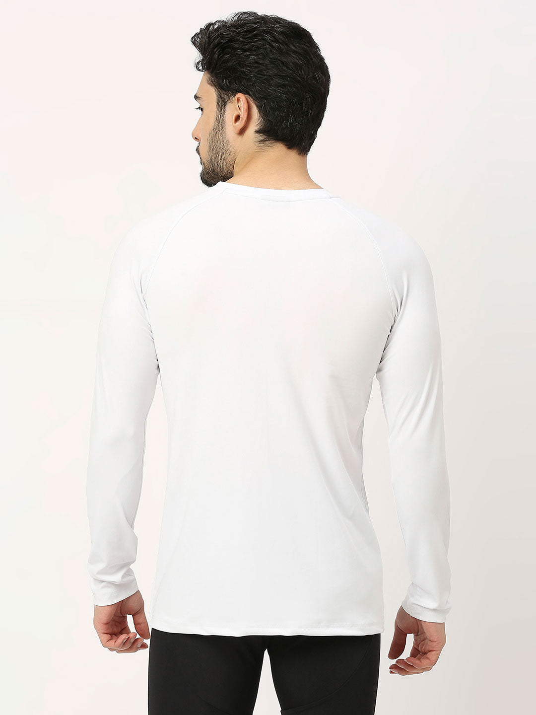 Men's Long Sleeve Sports T-Shirt - White - 1