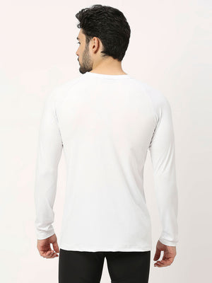 Men's Long Sleeve Sports T-Shirt - White - 2