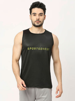 Men's Sports Vest - Black - 1